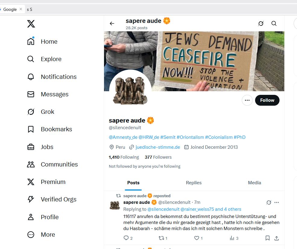 rainer_weiss75's tweet image. Die Antisemiten von heute beschimpfen fremde Menschen als Monster....
Die würden auch Jesus beschimpfen, denke ich.
