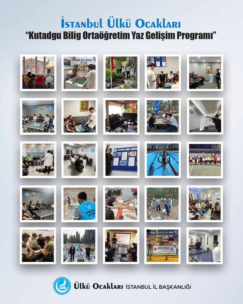 🇹🇷 Ülkü Ocakları İstanbul İl Başkanlığı olarak, Ülkü Ocakları Genel Merkezimiz öncülüğünde; sanattan spora, külterel faaliyetlerden eğitim seminerlere kadar gerçekleştirdiğimiz “Kutadgu Bilig Ortaöğretim Yaz Gelişim Programı” tüm hızıyla devam ediyor!

📚 Yaz tatilini verimli