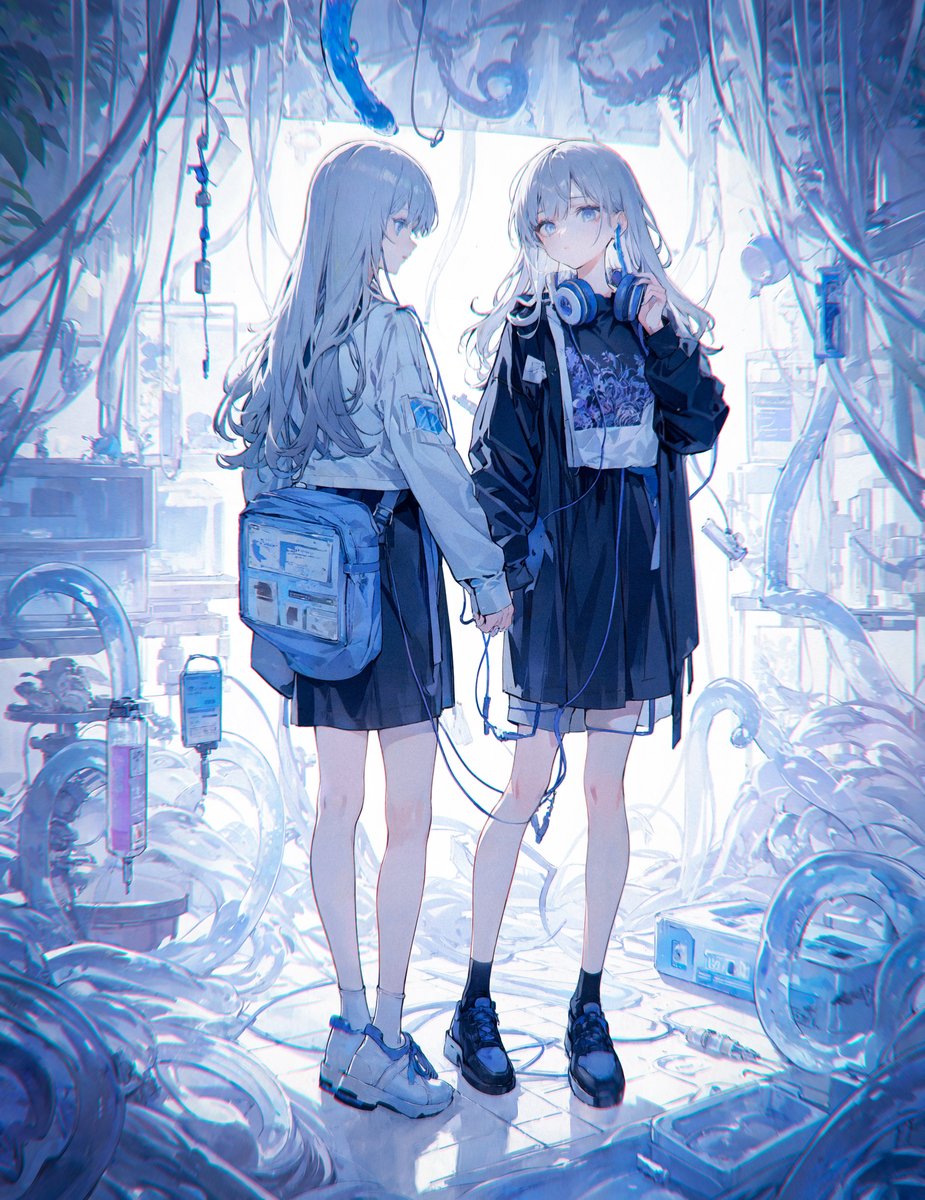 「ここに来たときは、
この世からいちばん離れた場所に来た　
　　　　　　と思っていた」

地図屋の少女達による人格空間の探索イメージ画
彼女らは人格空間内の生存ルート探索を行い、良からぬ目的のためにマップ提供を行うことを生業としています
earbudsXtentacles #vket