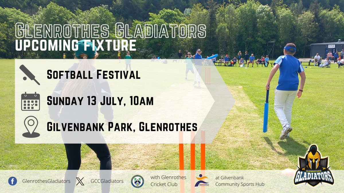 🏏 GLENROTHES SOFTBALL FESTIVAL
📅 Sunday 13 July @ 10am
📍 Gilvenbank Park

Youn cricketers playing 8-a-side pairs softball games full of fun and enjoyment!

If you have any youngsters keen to get involved then just get in touch.
