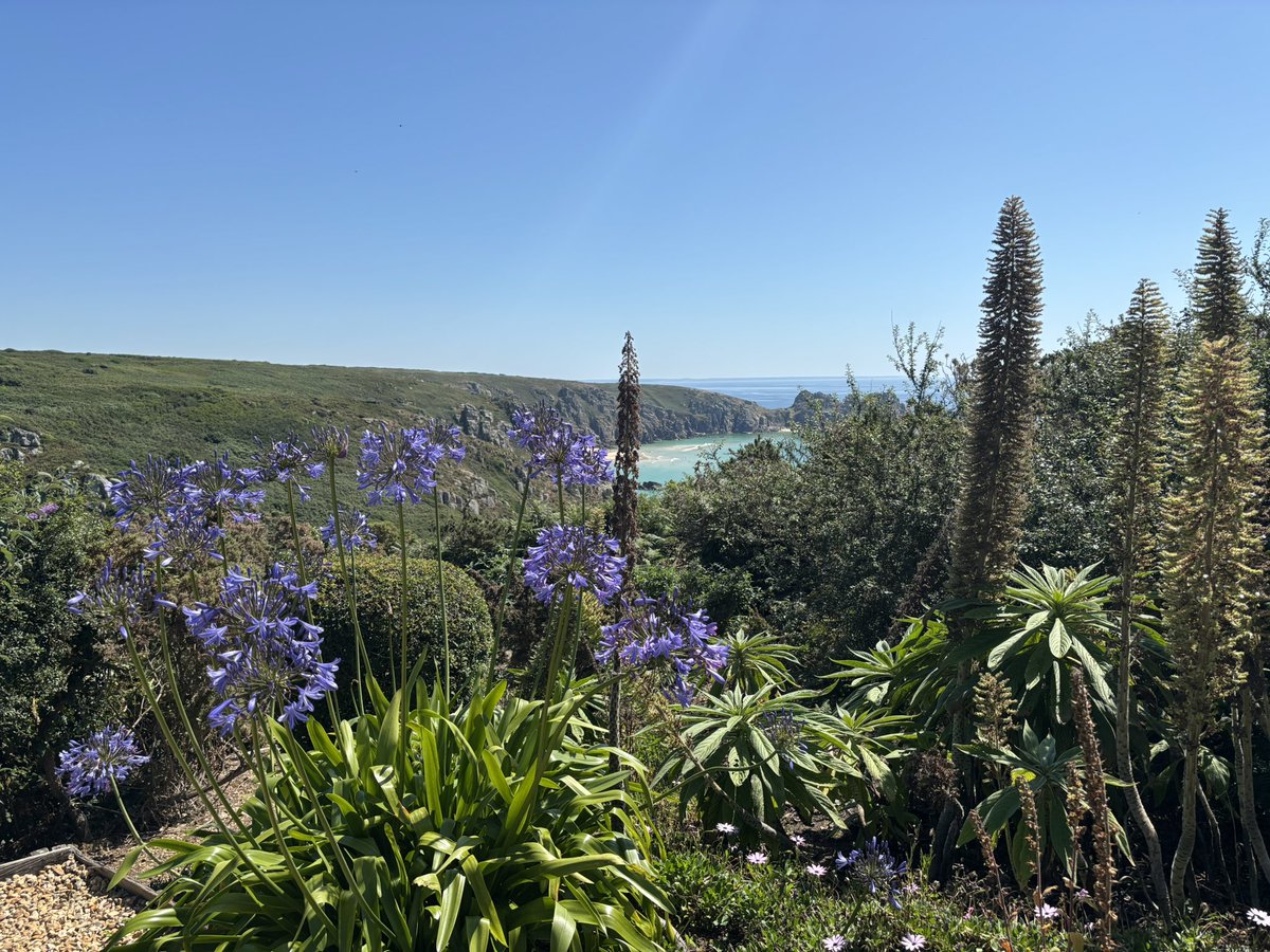 EvocativeCorn's tweet image. Porthcurno at its very best today.