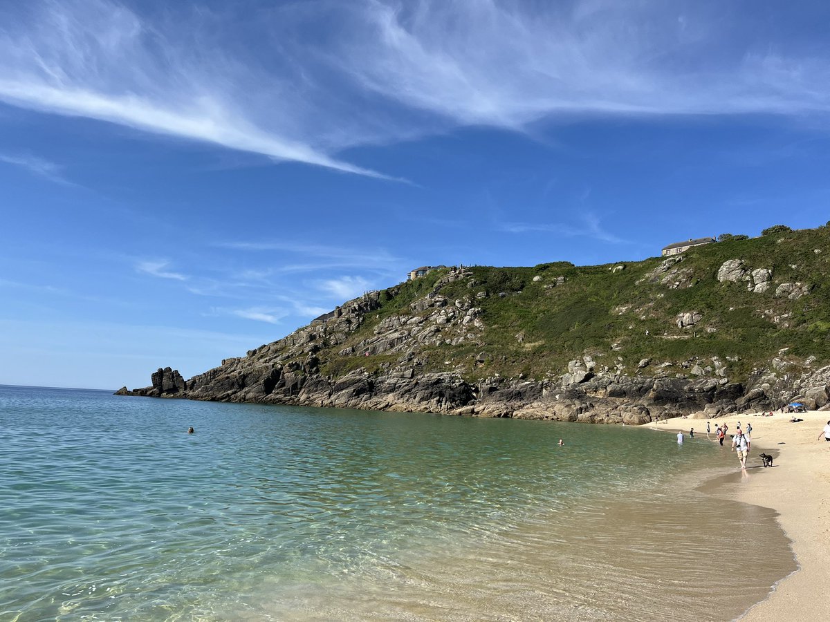 EvocativeCorn's tweet image. Porthcurno at its very best today.