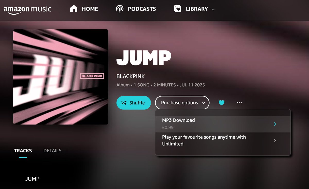 UK_BLINKS's tweet photo. 🇬🇧 Buy JUMP now on Amazon UK! 

https://t.co/ubiGl81sMO

Purchases made on Amazon UK count the same as 600 free Spotify streams - buy now! See @BPFUNDS_UK if you need money. 

@BLACKPINK #BLACKPINK https://t.co/JMtSCqF4wy