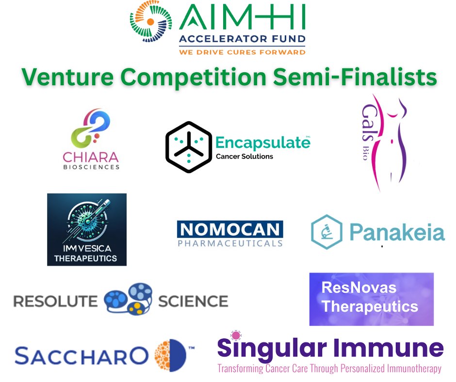 These 10 startups are driving cancer innovation: Chiara Biosciences, Encapsulate, Gals Bio, ImmVesica, NomoCan, Panakeia, ResNovas, Resolute, Saccharo &amp; Singular Immune.

Learn more: hubs.ly/Q03wX9Ft0
#CancerResearch #Oncology #Biotech #AIMHIVentureCompetition | <a href="/oncodaily/">OncoDaily</a>