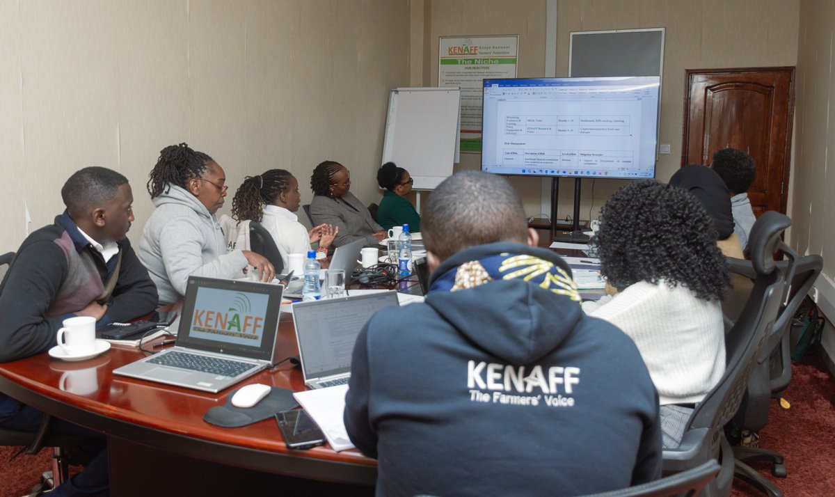 kenaff_farmers's tweet image. We were pleased to host Nungari Mwangi, PhD, Hassan […], Farida […], and from Independent Recourse Mechanism (IRM) of the African Development Bank Group , and Jane Gidali Florence Kariuki from Mastercard Foundation #CommunityPass at the KENAFF offices.