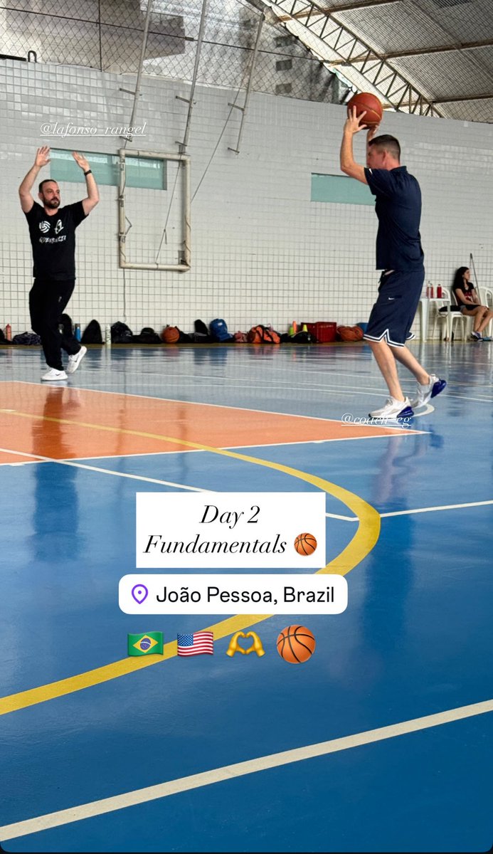 coache_graves's tweet image. Day 2 in Joao Pessoa, Brazil.  This group has been a blast to work with. Love that we have been able to work on skills and team concepts. Thank you the coaching staff here for the opportunity and great gift.  @coachdanprete @bbruno80 @vinidiniz