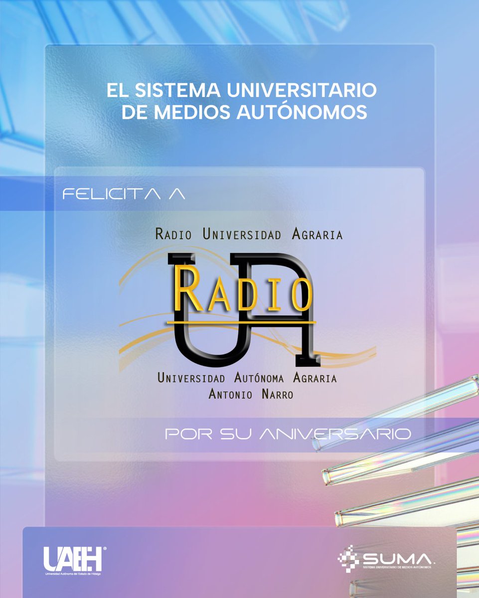 SUMA UAEH (@sumauaeh) on Twitter photo 📻✨ ¡Felicidades a <a href="/radiouaaan/">Radio Universidad Agraria</a> por un aniversario más compartiendo conocimiento y cultura a través del micrófono universitario!
¡Enhorabuena! 🎉
Radio y televisión pública, con autonomía universitaria
#UAEH #SUMAUAEH #Radio #Televisión #Pachuca 📻✨ ¡Felicidades a <a href="/radiouaaan/">Radio Universidad Agraria</a> por un aniversario más compartiendo conocimiento y cultura a través del micrófono universitario!
¡Enhorabuena! 🎉
Radio y televisión pública, con autonomía universitaria
#UAEH #SUMAUAEH #Radio #Televisión #Pachuca