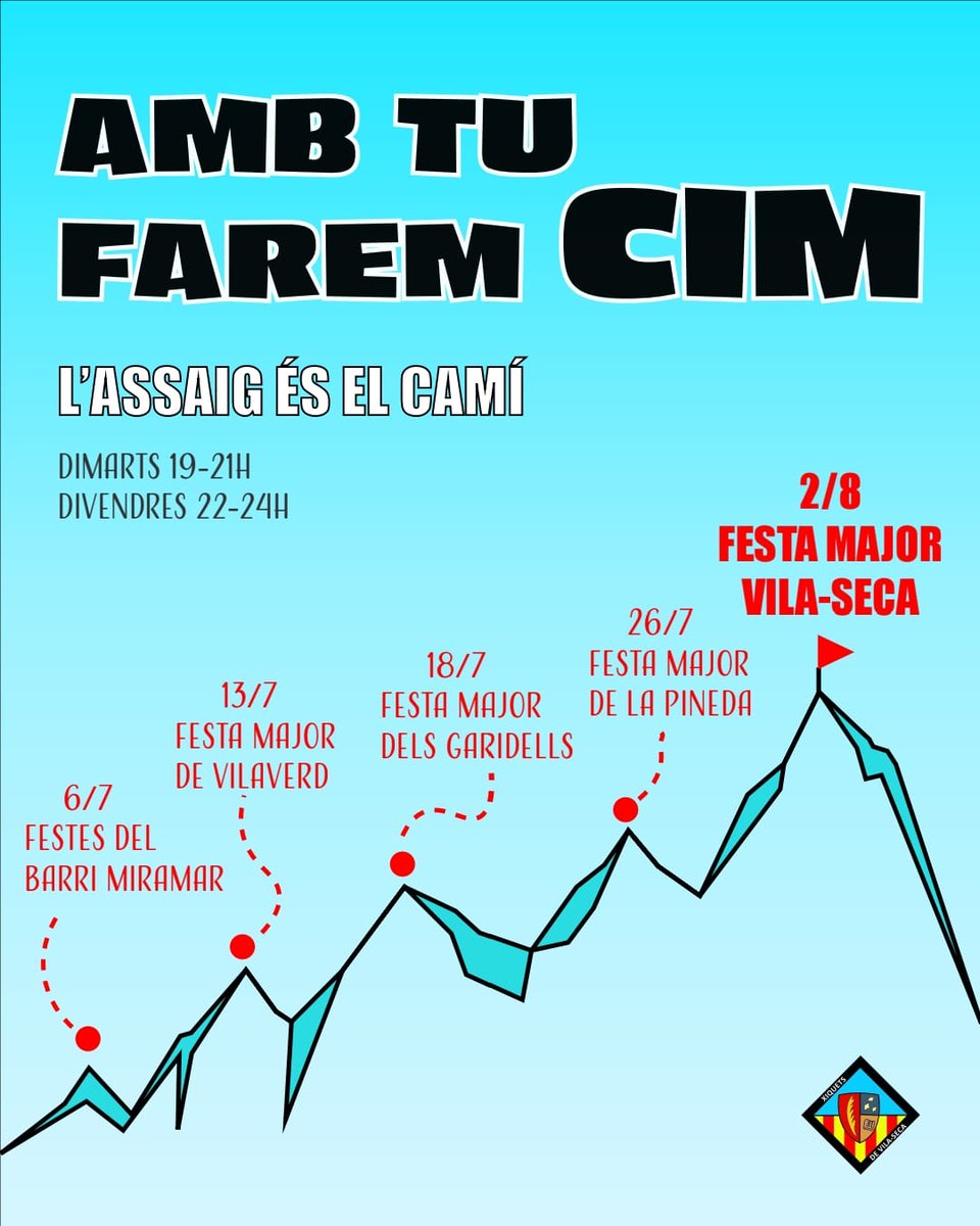 Xiquets de Vila-seca (@xiquetsvs) on Twitter photo Divendres vinent dia 18 actuarem als Garidells amb <a href="/CCSPISP/">CC Sant Pere i Sant Pau</a>
Abans però, ens trobareu diumenge dia 13 a les 12h a Vilaverd, conjuntament amb els <a href="/torraires/">Torraires Montblanc</a>
Amunt Xiquets! Amb tu farem cim
#castells #castellers Divendres vinent dia 18 actuarem als Garidells amb <a href="/CCSPISP/">CC Sant Pere i Sant Pau</a>
Abans però, ens trobareu diumenge dia 13 a les 12h a Vilaverd, conjuntament amb els <a href="/torraires/">Torraires Montblanc</a>
Amunt Xiquets! Amb tu farem cim
#castells #castellers
