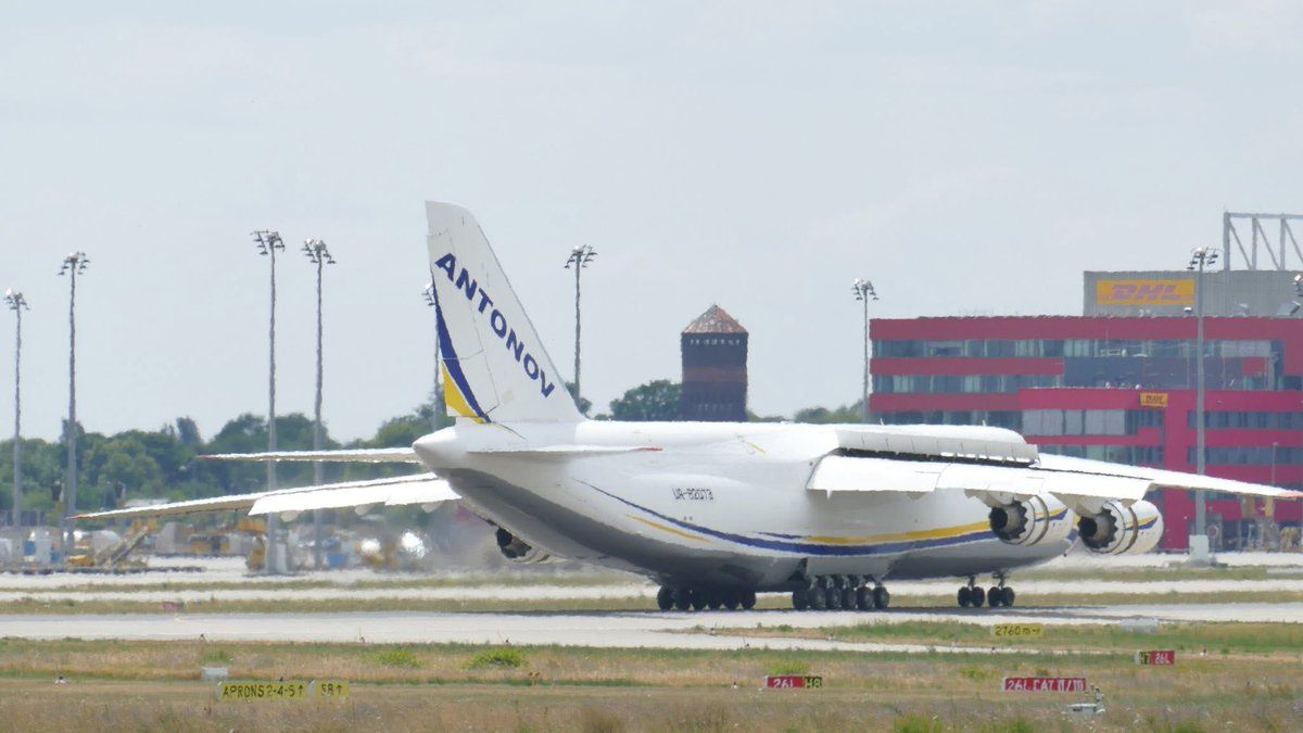 saintjavelin's tweet image. One of Antonov Airlines’ An-124 aircraft, which had been at the factory as of February 24, 2022, flown from Kyiv to Leipzig today. 

After surviving near-occupation, enduring countless air raids on the city, and undergoing extensive repairs and certification of its upgraded…