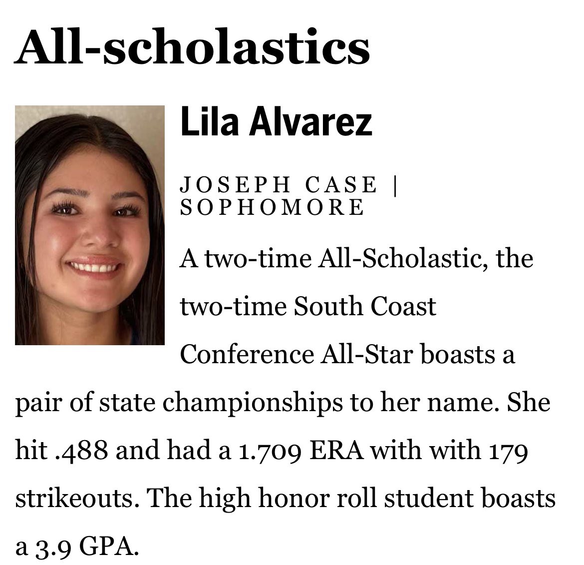 Joseph Case Softball tweet media