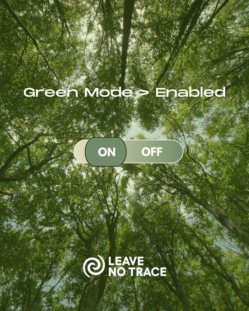 🌿 Green Mode: ON. Because protecting the planet isn’t optional.

Whether you’re hitting the trail, camping with friends, or just enjoying your local park—every small action makes a big impact. 💚

Join us in choosing sustainability, every day.