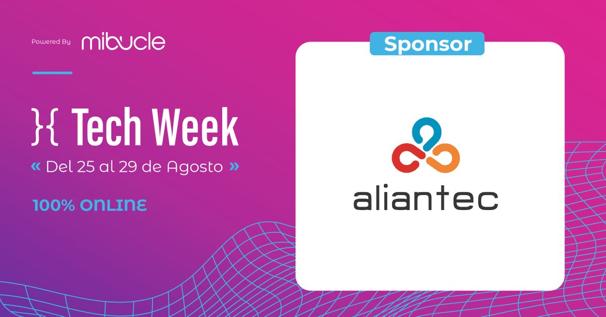 aliantec's tweet photo. 📣 ¿Ya te anotaste para la #TechWeekMibucle?
Te esperamos en nuestro stand con oportunidades tech, info posta y nuestro equipo.

💻 Registrate gratis: https://t.co/cgp1l1ZrnW

#TechWeekMibucle #Aliantec #TalentoIT #TechWeek #AliantecEnTechWeek #ReclutamientoIT https://t.co/RbWqQHHKfg