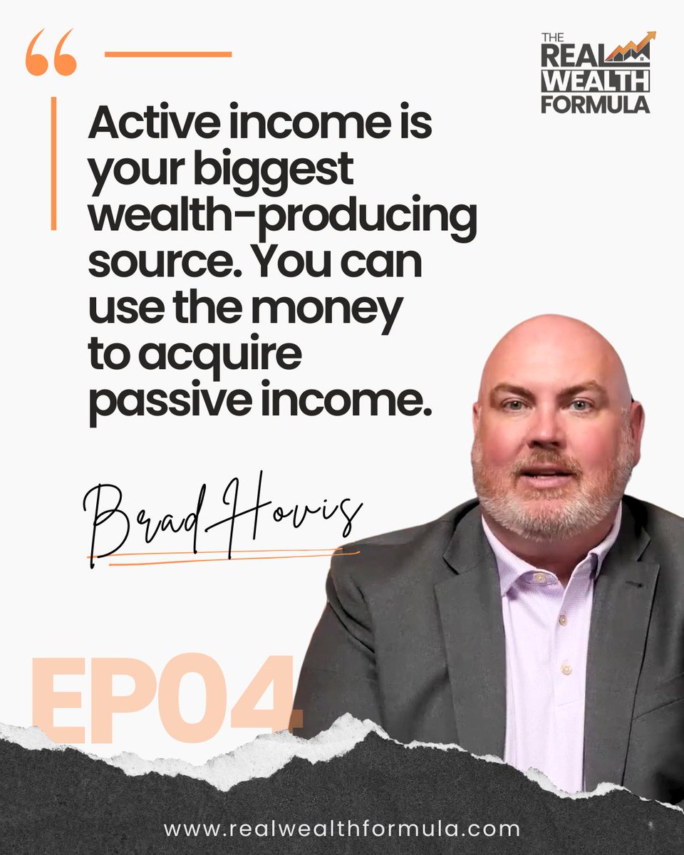 bradhovis's tweet image. Active income builds the foundation
Passive income builds the freedom
Use one to create the other
🎧 Watch now: youtube.com/watch?v=T45U0l…

#RealWealthFormula #ActiveIncome #PassiveIncome #WealthBuilding #MoneyMindset #FinancialFreedom #SmartMoneyMoves #EscapeTheRatRace #CashFlow