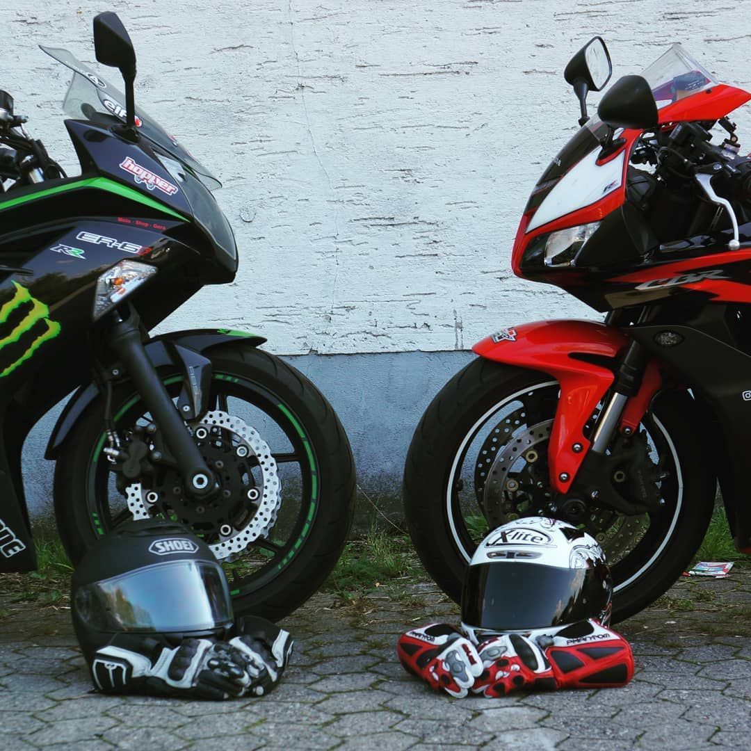 MoreMotorcycles's tweet photo. #Kawasaki &amp; #Honda https://t.co/mCCbcMwxIw