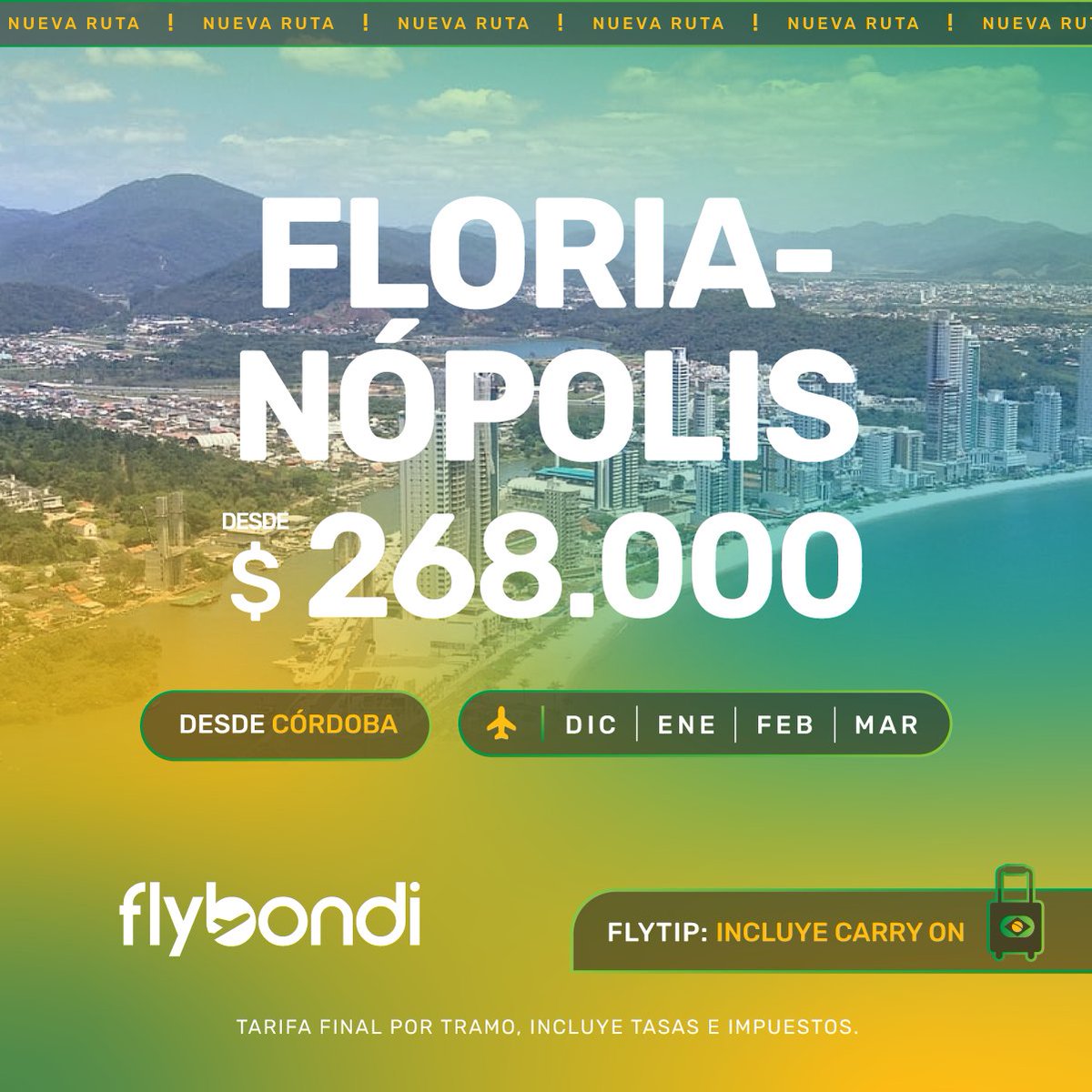 Con estas promos todo te empieza a sonar a samba🪇

Mandale al clic 👉bit.ly/42HzRNl y volá a Brasil ultra baratinho 🇧🇷

#Flybondi #LaLibertadDeVolar #Brasil