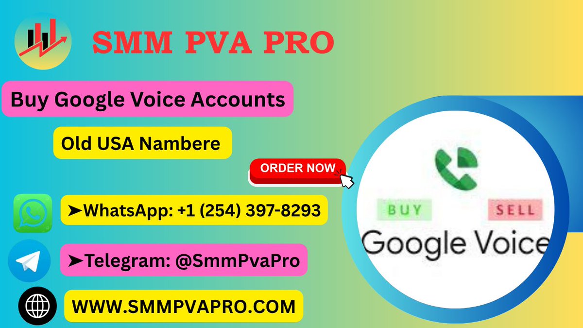 Kevin Wilson (@smmpvapro6) on Twitter photo Top 3 Sites to Buy Google Voice Accounts: Ultimate Guide
Visit now: smmpvapro.com/product/buy-go…
24 Hours Reply/Contact
➤Email: smmpvapro@gmail.com
➤Telegram: @SmmPvaPro
➤WhatsApp: +1 (254) 397-8293 Top 3 Sites to Buy Google Voice Accounts: Ultimate Guide
Visit now: smmpvapro.com/product/buy-go…
24 Hours Reply/Contact
➤Email: smmpvapro@gmail.com
➤Telegram: @SmmPvaPro
➤WhatsApp: +1 (254) 397-8293