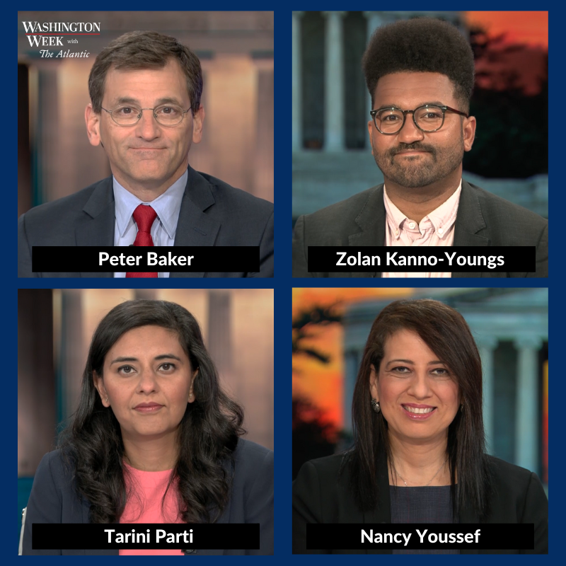 washingtonweek's tweet image. TONIGHT: @peterbakernyt, @KannoYoungs, @tparti and @nancyayoussef join guest moderator @AshleyRParker to discuss Trump’s visit to Kerrville, TX, where he met with those affected by the July 4 floods, and his move to resume U.S. weapons shipments to Ukraine.
Watch at 8/7c on @PBS