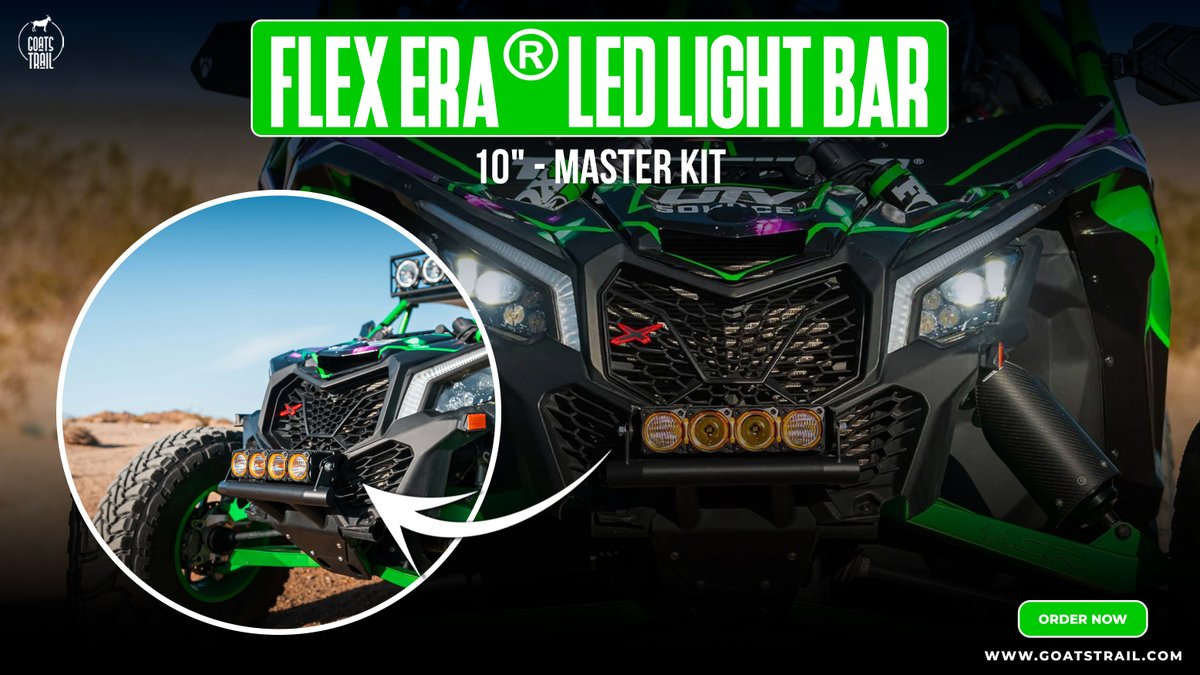 GoatsTrail's tweet image. Ready to flex? 🔥 The KC FLEX ERA® 10&quot; LED Light Bar is small, savage, &amp;amp; street-stylish. Trail tough. Garage easy. 💪

👉 goatstrail.com/collections/kc…

#FLEXERA10 #OffRoadLife #LEDMods #JeepGear #ToyotaNation #KCLights #4x4Upgrades #TrailReady #OverlandEssentials #CustomBuild
