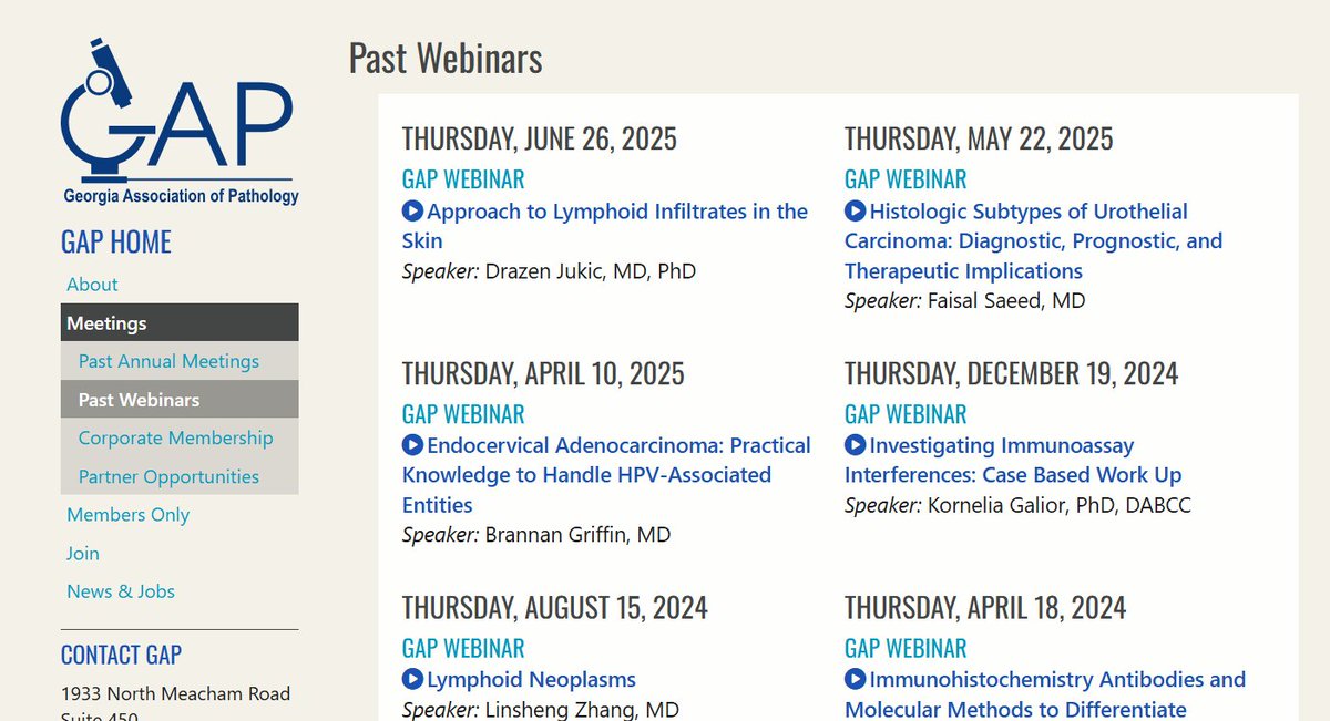 Pathology_Xever's tweet photo. Watch past recordings from GAP webinars here: https://t.co/yoMPxgcRet https://t.co/1m3kJgmHrd