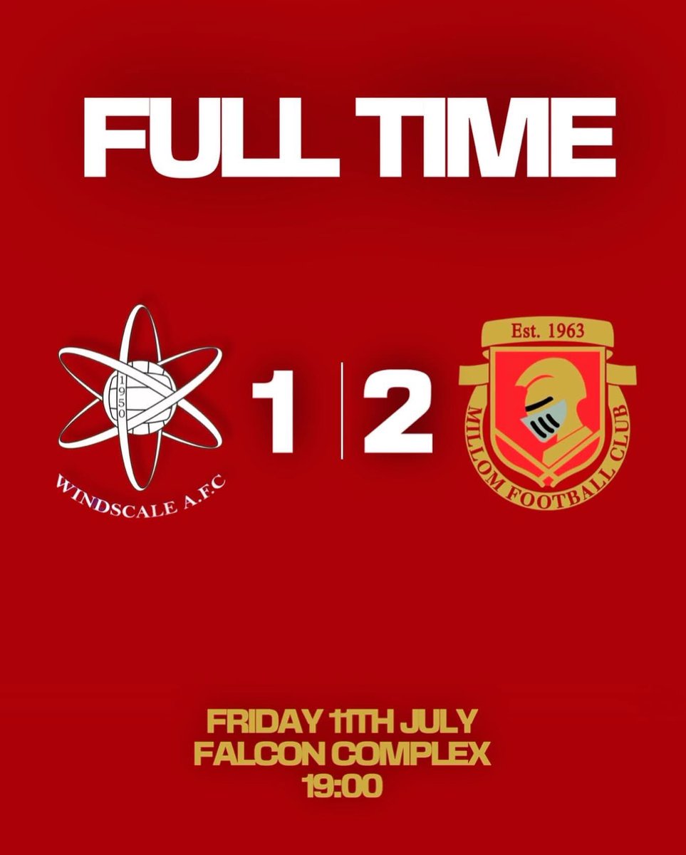 𝙁𝙐𝙇𝙇 𝙏𝙄𝙈𝙀

Goals from Macca and Callum Harrison earn us a win in our first pre season friendly.

Touch of class from windscale who did a football card with all donations going towards edmo❤️

#MillomAFC🔴⚫️