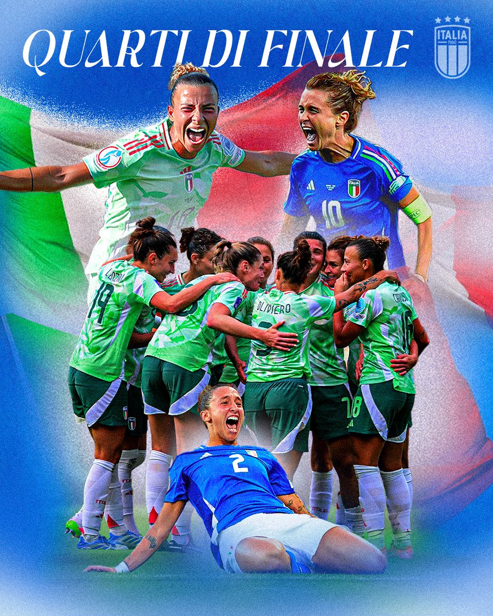 𝐐𝐔𝐀𝐋𝐈𝐅𝐈𝐂𝐀𝐓𝐄𝐄𝐄𝐄𝐄 🔥💙🇮🇹

Dopo 12 anni torniamo tra le prime 8 d’Europa 🙌

#WEURO2025 #ItaliaSpagna
#Nazionale #Azzurre #LeAzzurreSiamoNoi