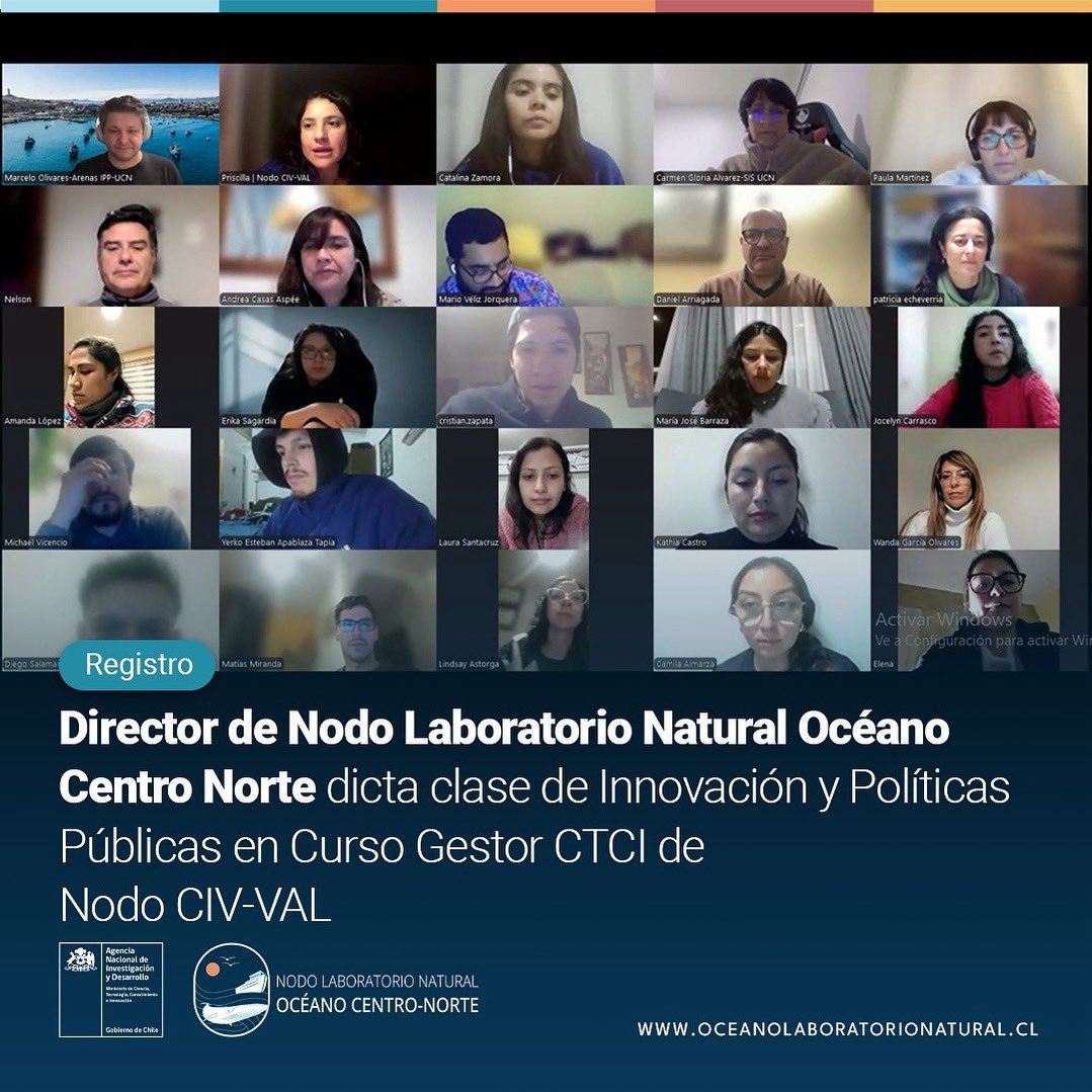 #Registro 📸 ✨|📝Compartimos lo que fue la clase de Innovación y Políticas Públicas dictada por el director del <a href="/ippucncoquimbo/">IPP UCN Coquimbo</a> y de @labnaturaloceano, en el marco del Curso Gestor CTCi, iniciativa cursada por 38 estudiantes y liderada por el <a href="/nodociv_val/">Nodo CIV-VAL</a> 🔎✨