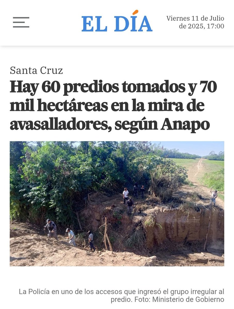 ClauSorucopress's tweet photo. Los avasallamientos en Bolivia se han naturalizado de tal forma que la Policía no aprehende jamás a estos delincuentes, así haya imágenes de ellos con armas ingresando a áreas privadas.  
En etapa electoral y con un gobierno de salida está gente busca meterse donde pueda y quiera https://t.co/bsd9Kftzom