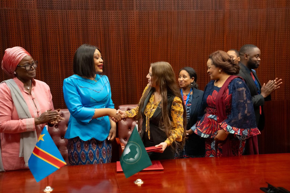 African Commission on Human and Peoples' Rights (@achpr_cadhp) on Twitter photo African Union Convention on Ending Violence Against Women & Girls signed by Amb. Sallimatta Touray from The Gambia & Dep. Min. of Foreign Affairs Gracia Kazadi from DRC.  AU Legal Counsel officiated the signing, witnessed by Hon Janet R. Sallah-Njie (ACHPR SRRWA), & AU Envoy WPS. African Union Convention on Ending Violence Against Women & Girls signed by Amb. Sallimatta Touray from The Gambia & Dep. Min. of Foreign Affairs Gracia Kazadi from DRC.  AU Legal Counsel officiated the signing, witnessed by Hon Janet R. Sallah-Njie (ACHPR SRRWA), & AU Envoy WPS.