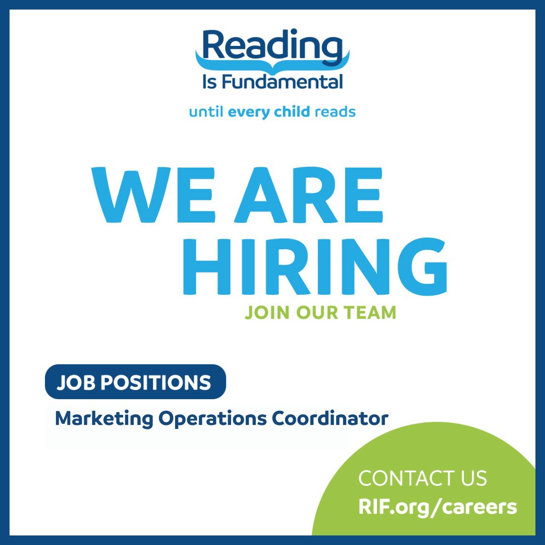 RIFWEB's tweet image. #RIF is #hiring a detail-oriented and mission-driven Marketing Operations Coordinator to support the planning, execution, and optimization of our marketing and communications efforts. To learn more and #apply now, visit: bit.ly/40aTVpq #WorkwithRIF