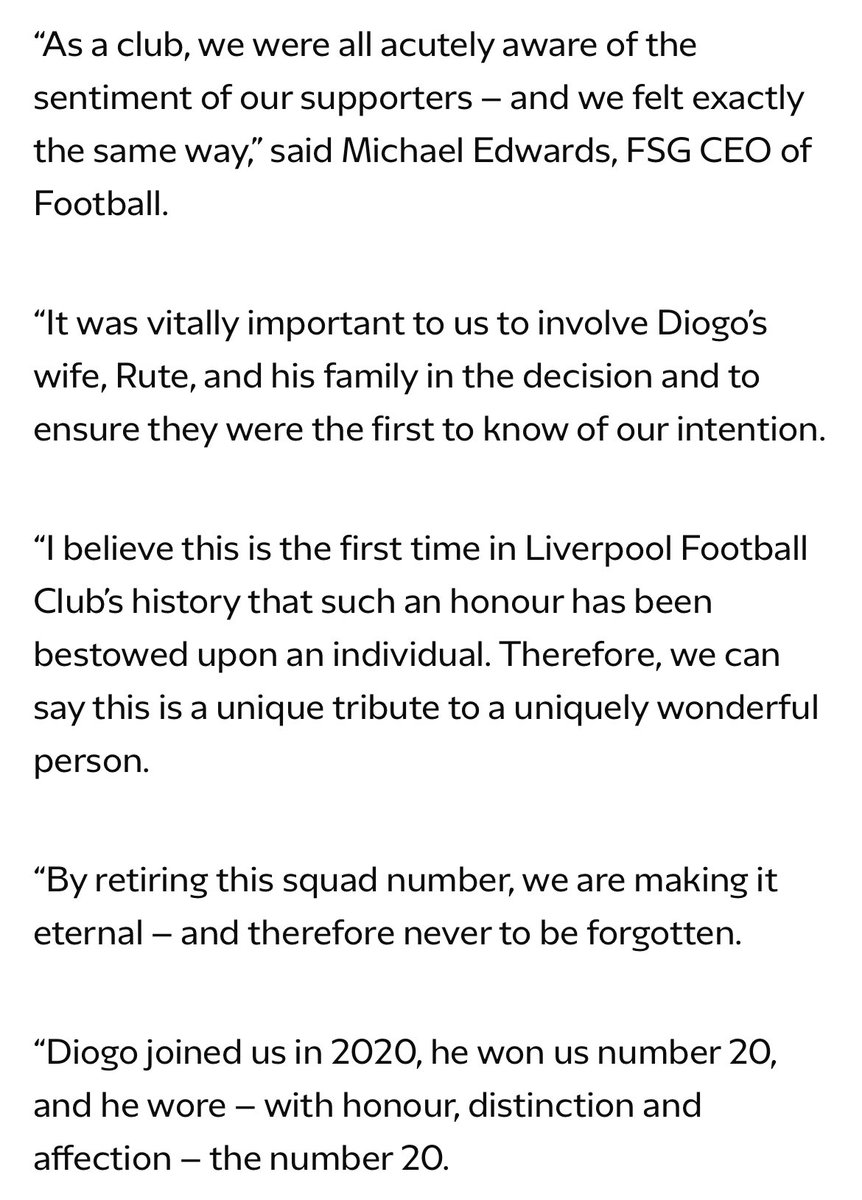 Brilliantly put by Michael Edwards.

Our number 20 forever ❤️