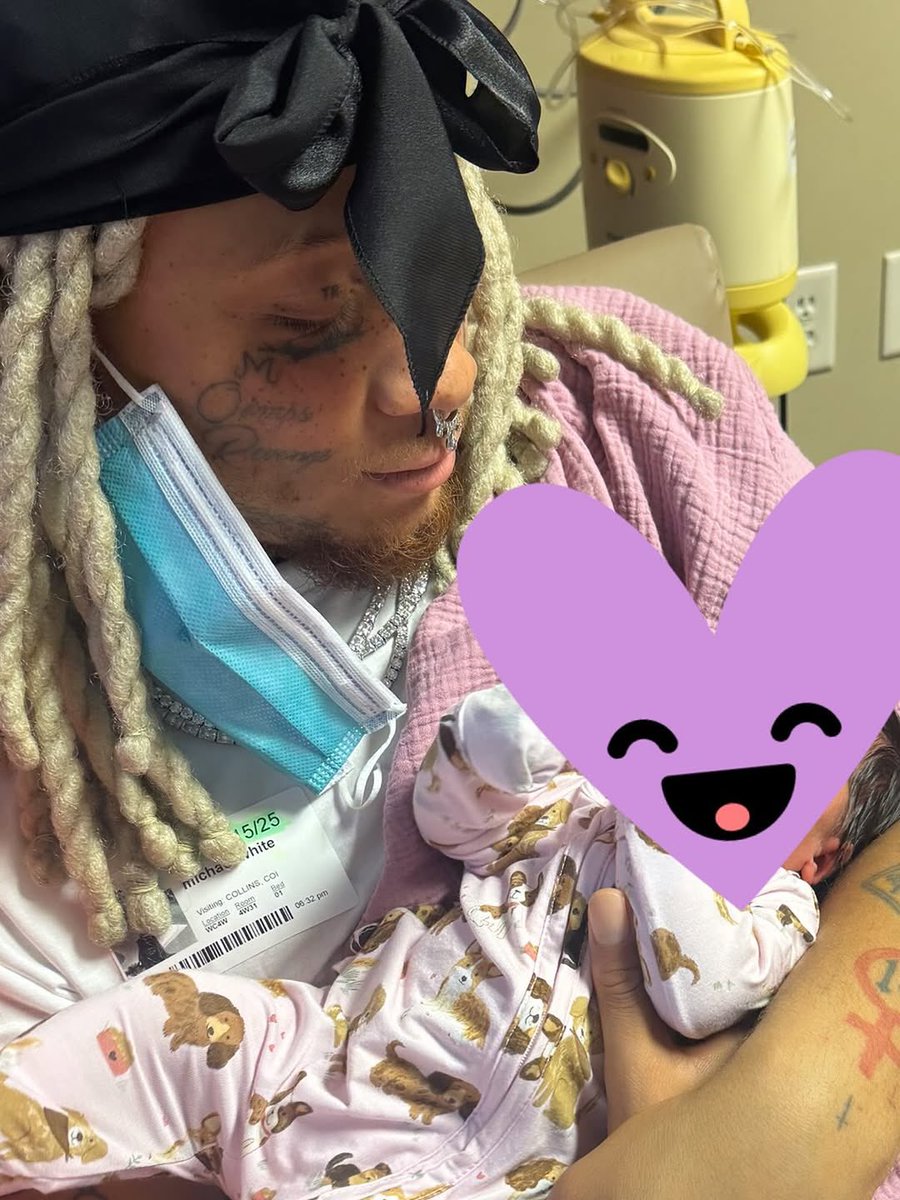 Trippie with his newborn daughter Miyoco 👶