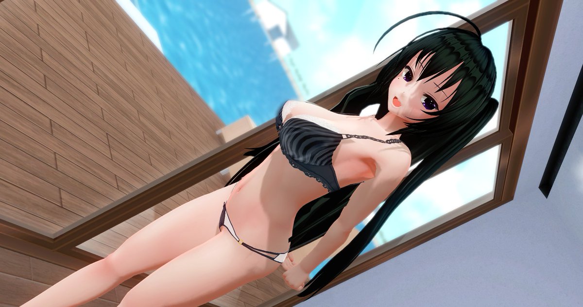 #cm3d版深夜の真剣エディット60分一本勝負
お題「下着　黒髪」
そしておっぱい
#COM3D2