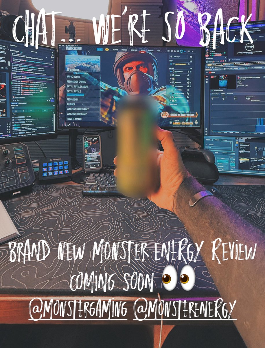 CHAT WE’RE SO BACK 😈 
Brand New Monster Energy review coming soon 👀 
<a href="/MonsterGaming/">Monster Gaming</a> <a href="/MonsterEnergy/">Monster Energy</a>