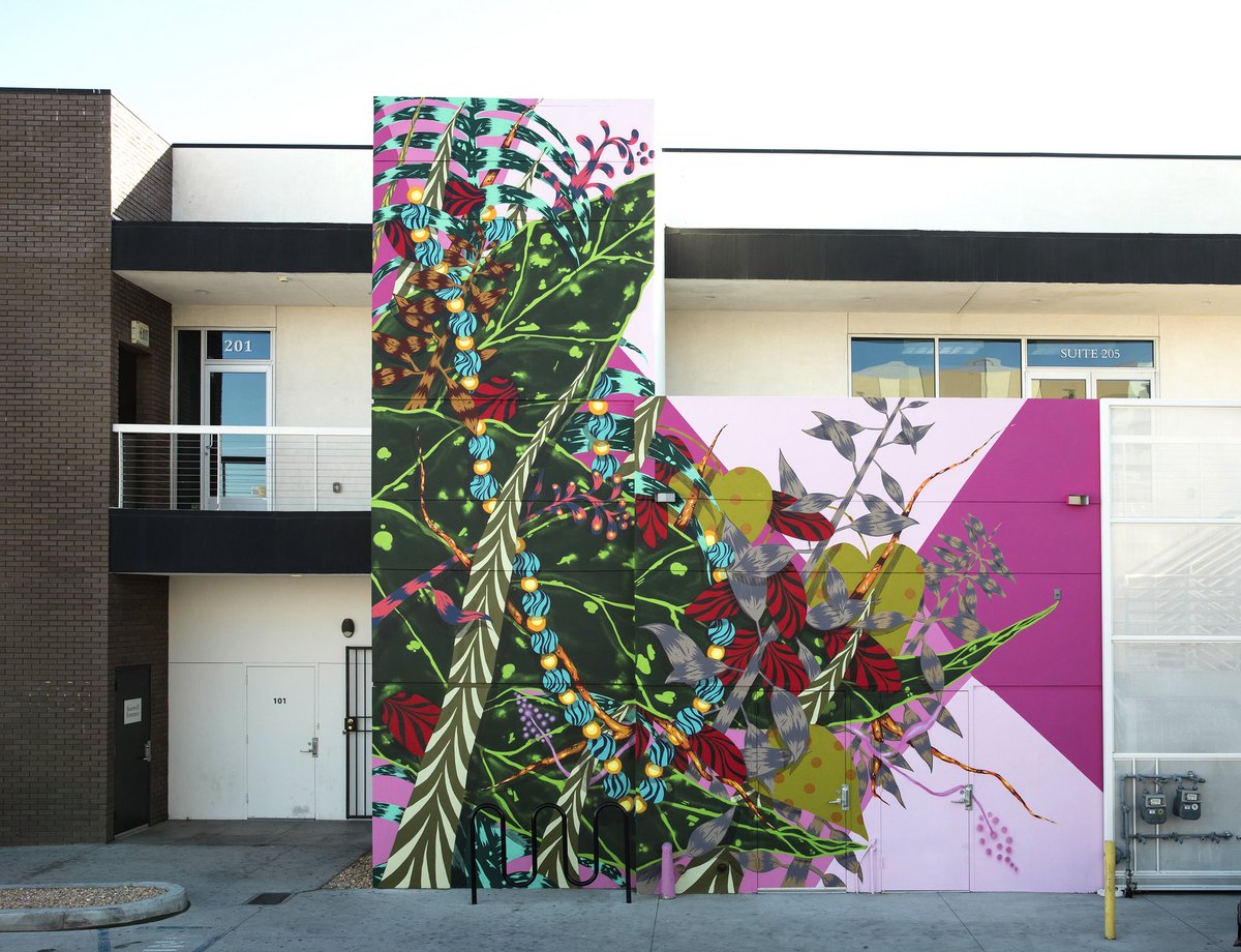 Happened to stumble upon my own mural while coming back from a camping trip. Stopped to get gas and realized I was right by @moahlancaster so we had to swing around the corner and show my kid Julian the mural that @andi_campognone and the museum commissioned back in 2018.