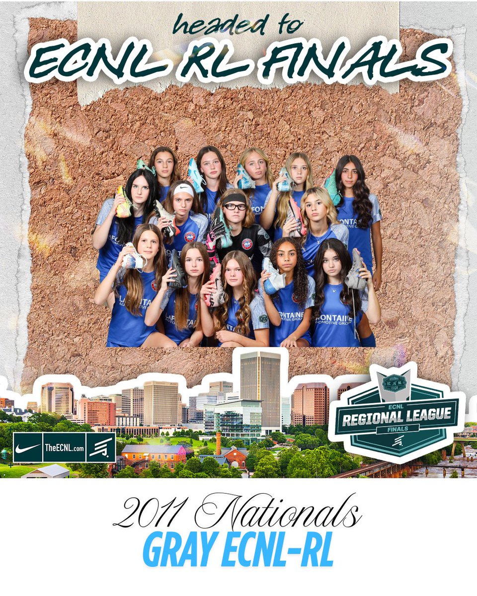 Our 2011 Nationals Gray ECNL RL squad and Coach Josh are heading to Richmond, Virginia for the ECNL Girls Regional League Elite 8 Round of Playoffs!

They kickoff play tomorrow morning, 8:00 AM vs. South Florida FA!

We can't wait to cheer you on, good luck!

#TheNationalsWay