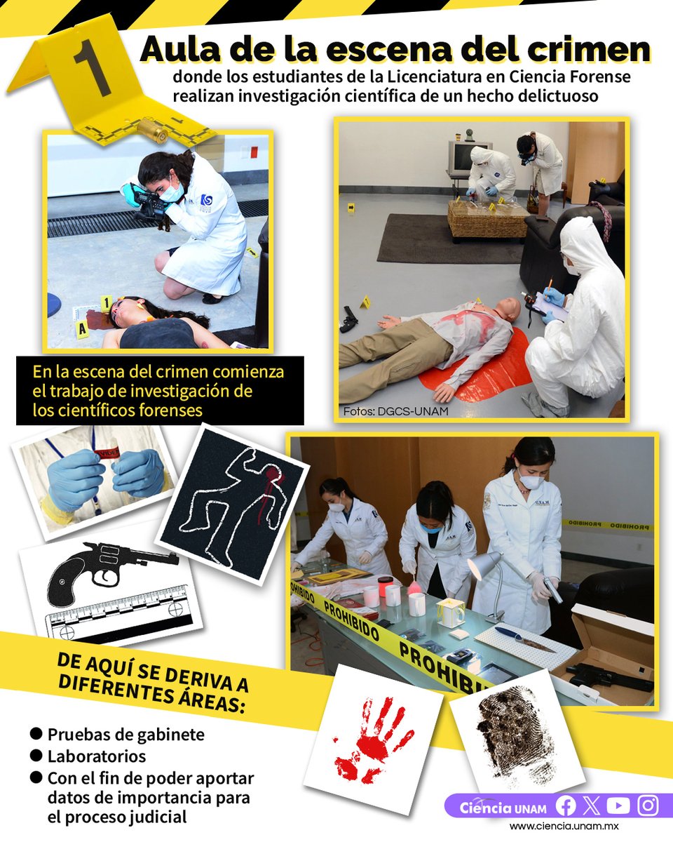 Ciencia_UNAM's tweet image. #CulturaySociedad | El lugar, los objetos y rastros son elementos importantes para la investigación de un crimen. En la @FacMedicinaUNAM hay un aula especial para que los estudiantes puedan desarrollar sus habilidades de investigación #forense. cutt.ly/QrW8RE5h
