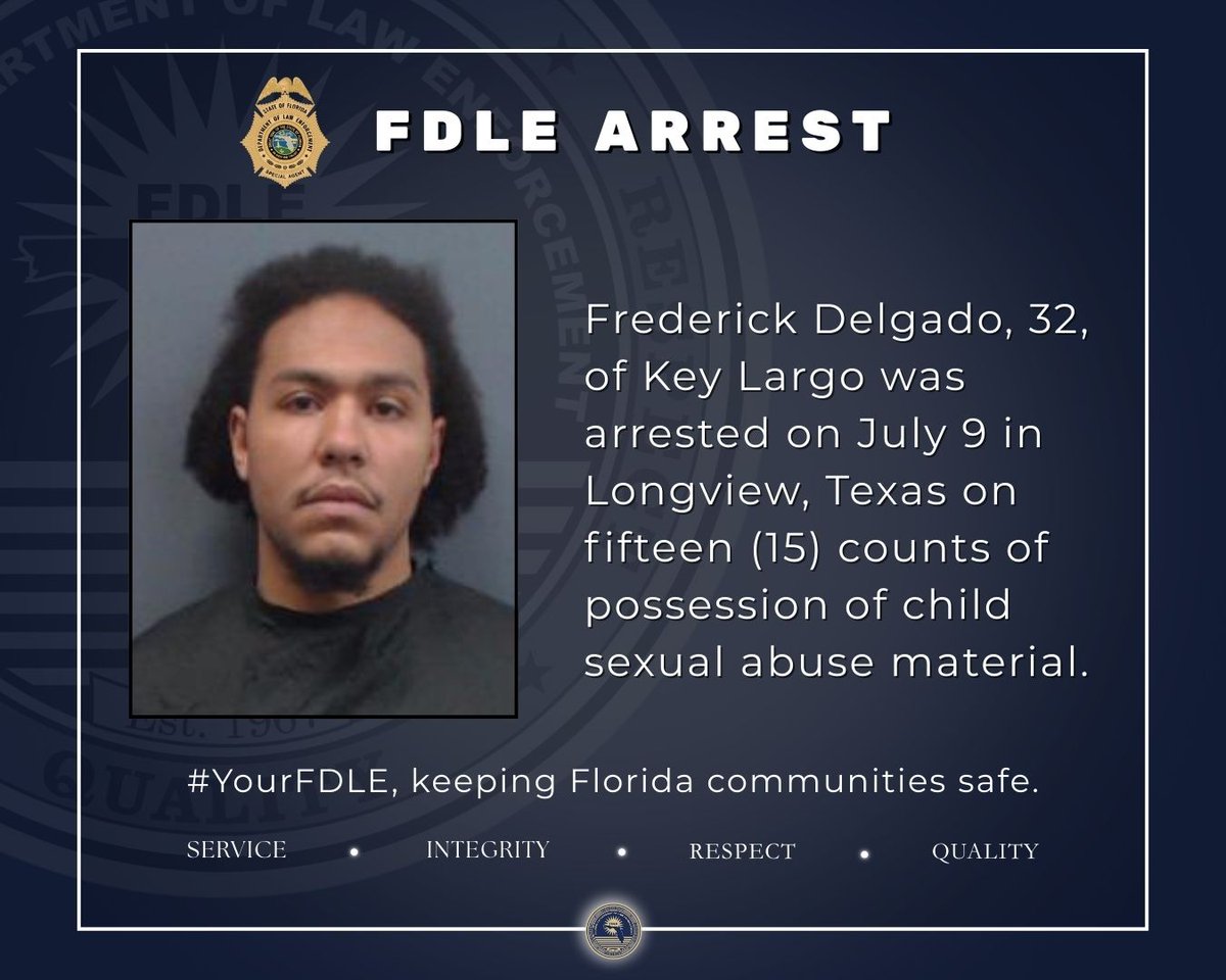 Think you can victimize children and skip town?

Not on our watch. We searched his home and tracked him to Texas, where our Lone Star partners were able to assist us in putting him behind bars, awaiting extradition.

#YourFDLE will be waiting at the airport for his return home...