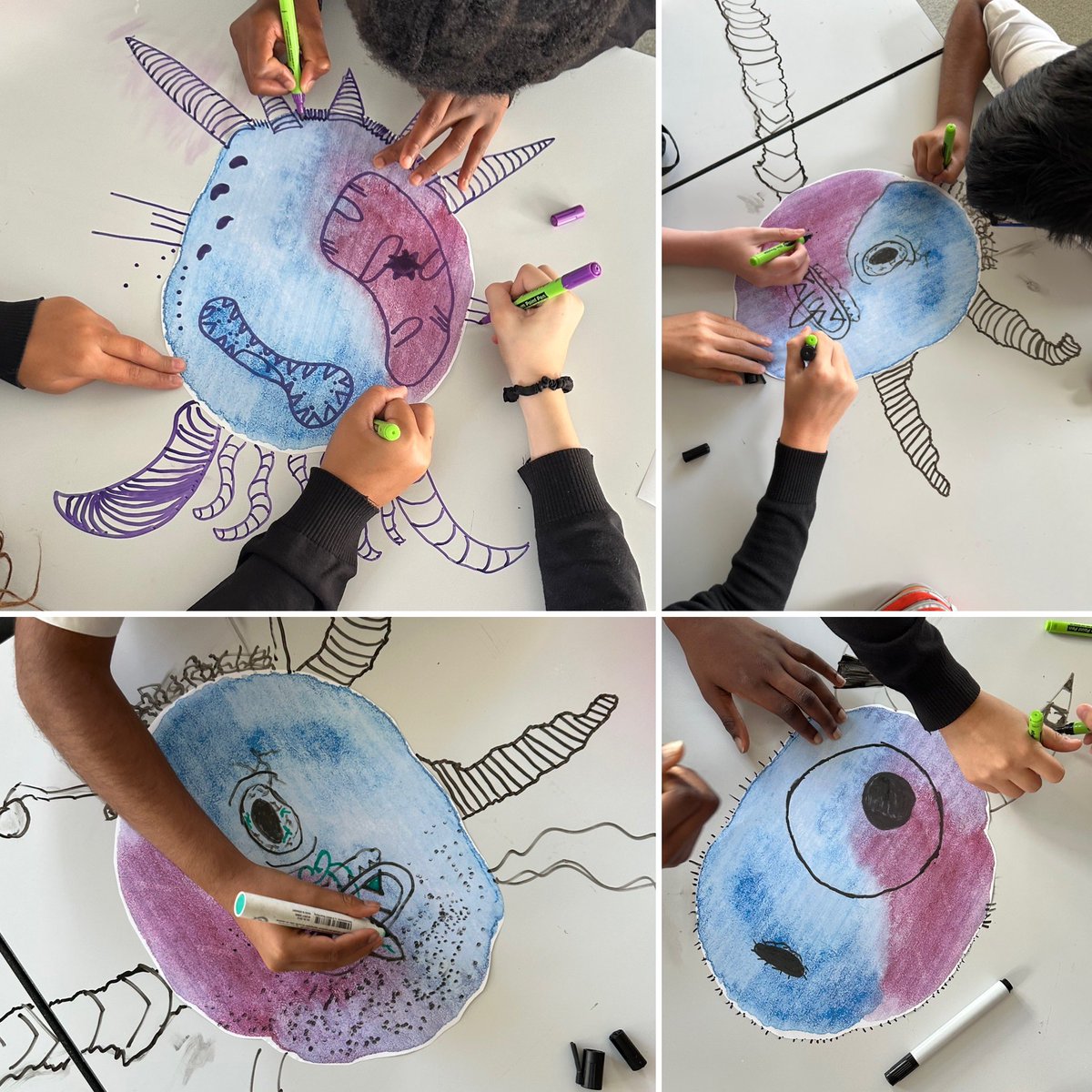 ADT@ Stanborough (@stanb_adt) on Twitter photo Year 7 collaborate at the end of the lesson to create an identity to a microscopic form, inspired by Artist Mahendra Nazar <a href="/StanboroughS/">Stanborough School</a> Year 7 collaborate at the end of the lesson to create an identity to a microscopic form, inspired by Artist Mahendra Nazar <a href="/StanboroughS/">Stanborough School</a>