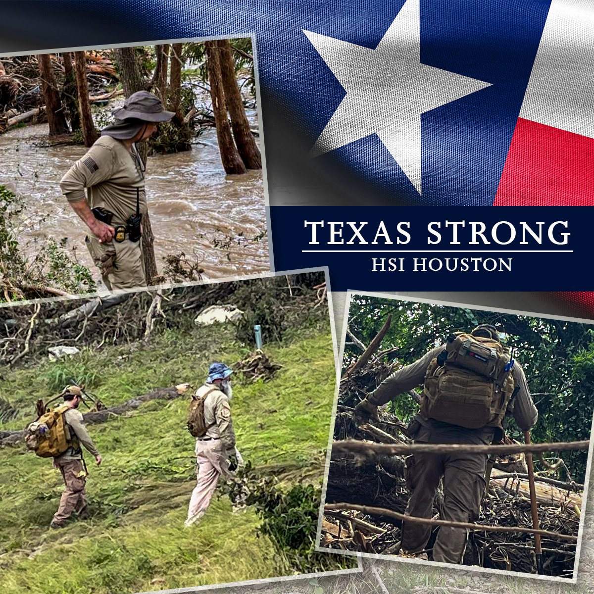 HSIHouston's tweet image. Following the recent floods, HSI Houston's Rapid Response Team is actively engaged in search and rescue missions, collaborating closely with our dedicated partners. Their tireless efforts and steadfast determination highlight the power of teamwork and community resilience. Proud…