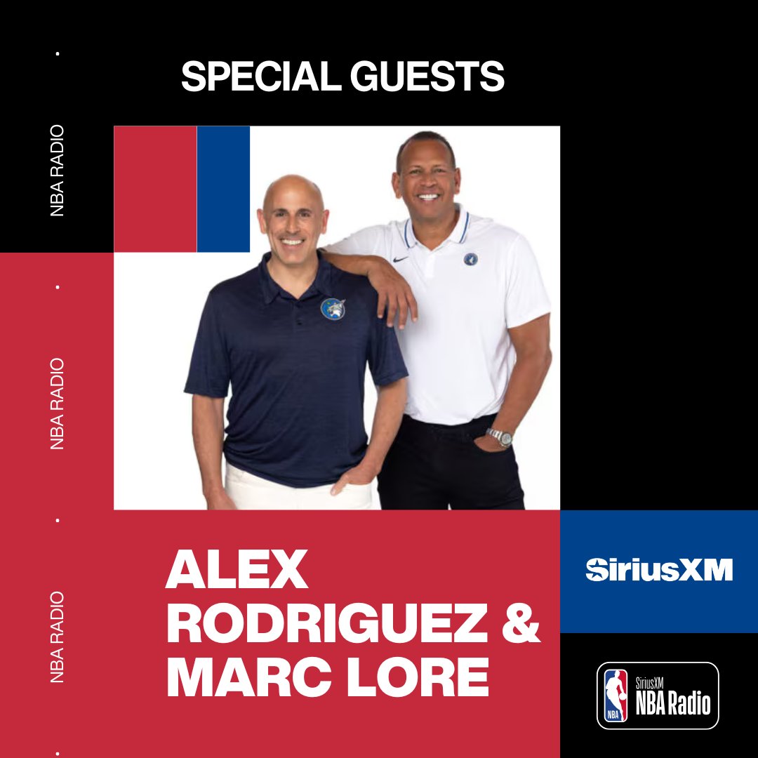 SiriusXM NBA Radio (@siriusxmnba) on Twitter photo 🚨New <a href="/Timberwolves/">Minnesota Timberwolves</a> co-owners <a href="/AROD/">Alex Rodriguez</a> and <a href="/MarcLore/">Marc Lore</a> join <a href="/TermineRadio/">Justin Termine</a> <a href="/Jumpshot8/">Eddie A Johnson</a> and Ryan McDonough on NBA Today live from Summer League at 6:30pm ET!
📻 Listen Live: sxm.app.link/nbaradiolive 🚨New <a href="/Timberwolves/">Minnesota Timberwolves</a> co-owners <a href="/AROD/">Alex Rodriguez</a> and <a href="/MarcLore/">Marc Lore</a> join <a href="/TermineRadio/">Justin Termine</a> <a href="/Jumpshot8/">Eddie A Johnson</a> and Ryan McDonough on NBA Today live from Summer League at 6:30pm ET!
📻 Listen Live: sxm.app.link/nbaradiolive