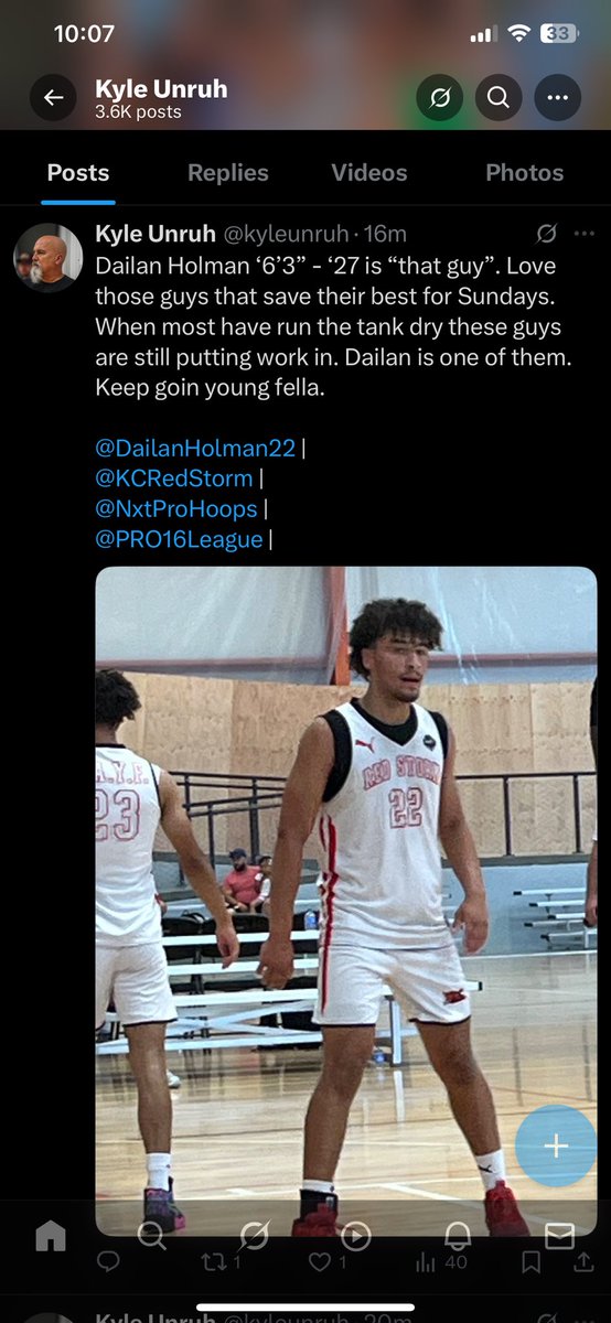 Dailan Holman (@dailanholman22) on Twitter photo Good 4-0 weekend in Columbia!
14.3 PPG
8 RPG
2.3APG
<a href="/SMNBoysBB/">SM North Boys Basketball</a> <a href="/kyleunruh/">Kyle Unruh</a>
<a href="/KCRedStorm/">KC Red Storm</a> <a href="/KCRedStorm/">KC Red Storm</a>
<a href="/NxtProHoops/">NXTPRO Hoops</a> <a href="/RL_HoopsKS/">RecruitLook Hoops Kansas</a>
<a href="/RockhurstMBB/">Rockhurst Men’s Basketball</a> <a href="/sportsinkansas/">Sports in Kansas</a> Good 4-0 weekend in Columbia!
14.3 PPG
8 RPG
2.3APG
<a href="/SMNBoysBB/">SM North Boys Basketball</a> <a href="/kyleunruh/">Kyle Unruh</a>
<a href="/KCRedStorm/">KC Red Storm</a> <a href="/KCRedStorm/">KC Red Storm</a>
<a href="/NxtProHoops/">NXTPRO Hoops</a> <a href="/RL_HoopsKS/">RecruitLook Hoops Kansas</a>
<a href="/RockhurstMBB/">Rockhurst Men’s Basketball</a> <a href="/sportsinkansas/">Sports in Kansas</a>