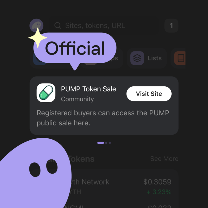 phantom's tweet photo. Registered for the PUMP public token sale?

The sale goes live at 2pm UTC today 💊

Buy your tokens from @pumpdotfun with our verified link in Phantom Explore.

For informational purposes only. Not intended for UK audiences.