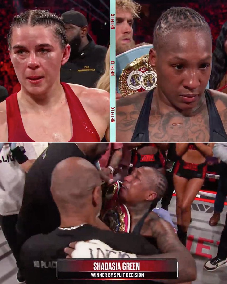 ESPNRingside's tweet image. SHADASIA GREEN BEATS SAVANNAH MARSHALL BY SPLIT DECISION TO BECOME THE WOMEN'S UNIFIED SUPER MIDDLEWEIGHT CHAMPION 😤
AN INCREDIBLE FIGHT BETWEEN THESE TWO 🔥