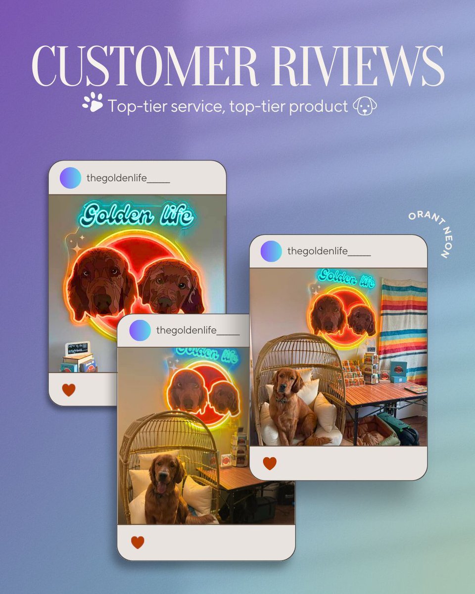 Orant_Neon's tweet image. 💯 Beauty, verified by our customers. Are you ready to “paint” a special moment for your own pet shop?🖌️🐾
#CustomerFeedback #OrantNeon #NeonSign #TrustAndGlow #HappyClients