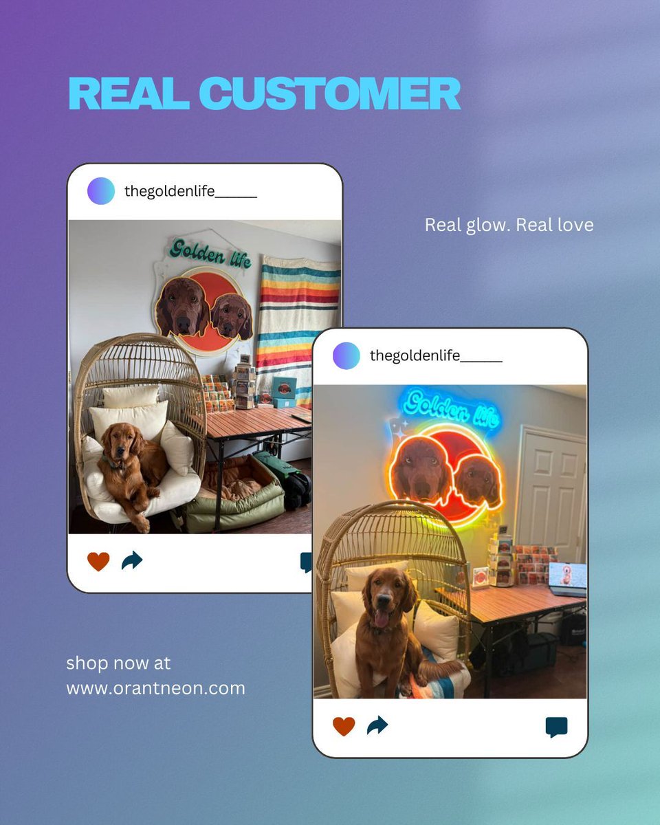 Orant_Neon's tweet image. 💯 Beauty, verified by our customers. Are you ready to “paint” a special moment for your own pet shop?🖌️🐾
#CustomerFeedback #OrantNeon #NeonSign #TrustAndGlow #HappyClients