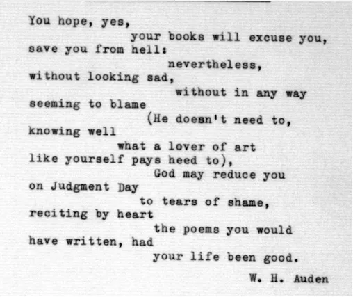 Samantharhill's tweet image. W.H. Auden