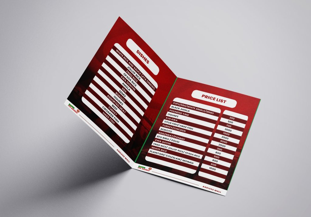 M_Lumixx's tweet image. Behold my latest creation! Designed this stunning Menu Card for Iya Basirat restaurant, a feast for the eyes and soul! 🔥🍽️🎨 #MenuDesign #IyaBasirat #RestaurantArt

Your thoughts ? 🥲🤲