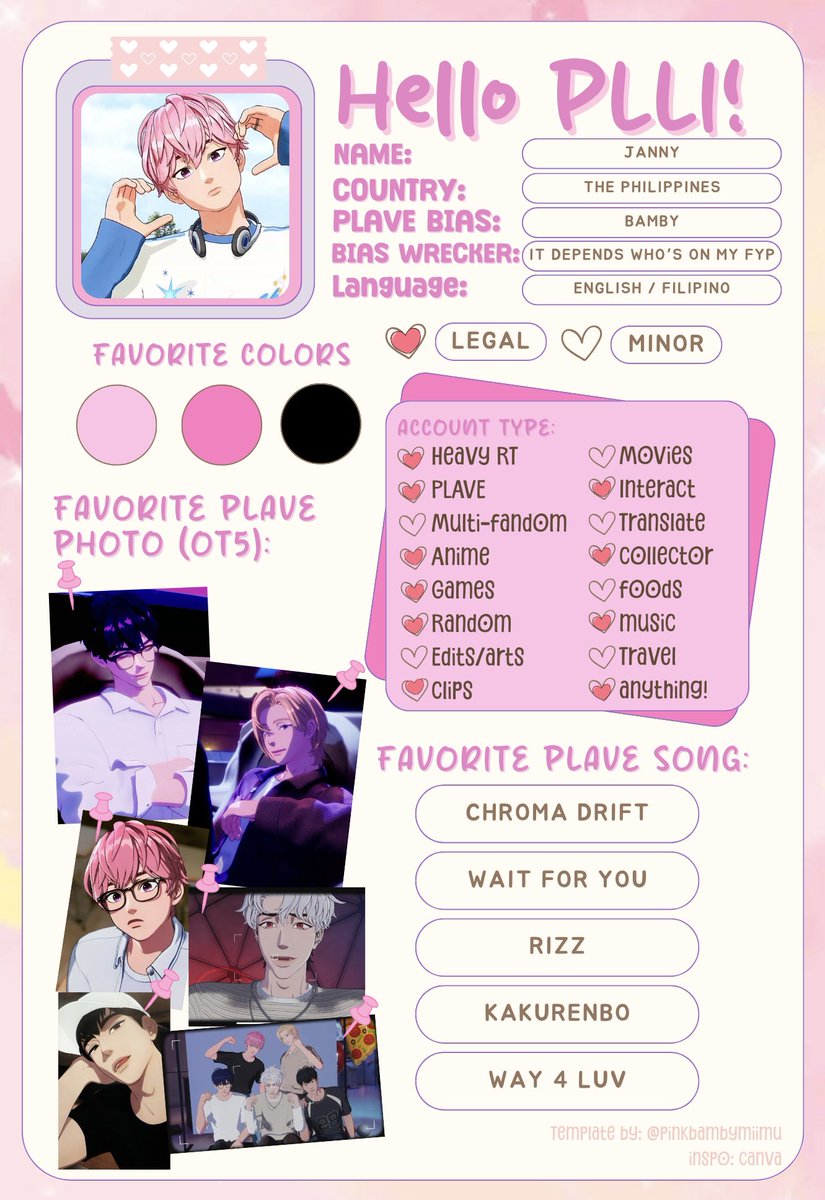 pinkbambymiimu's tweet image. Hiiiiii! So I was kinda bored and I created my new PLLI intro 💙💜💗❤️🖤

I am also looking for moots to have more fun here together with PLAVE 🥹 feel free to RT or follow. I&apos;ll follow back 🤭🥳

Have a great day everyone 🫶🏼🫶🏼🫶🏼