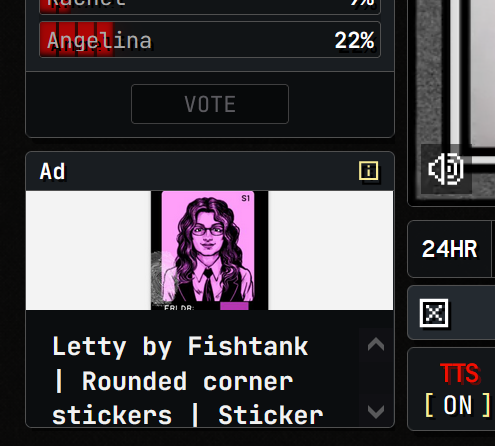 radioJimLIVE's tweet image. A possible problem with the @fishtankislive @stickermule store, maybe?
I clicked this ad for the Letty sticker, and it's 1 non-foil sticker for $10. Link:
stickermule.com/fishtank/item/…
Didn't know you could buy Letty in nonfoil, or less than 10. Neither shows on the main store.