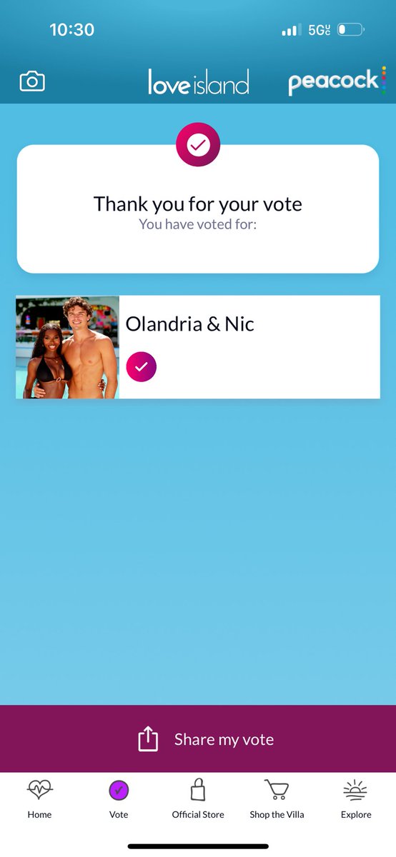 Sad Ace and Chelley went home. They def should have been in the finals but Nicolandria has my final vote #loveislandsusa